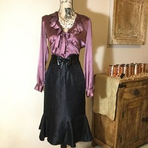 Dusky Plum Rebecca Taylor Silk-Spandex Blouse